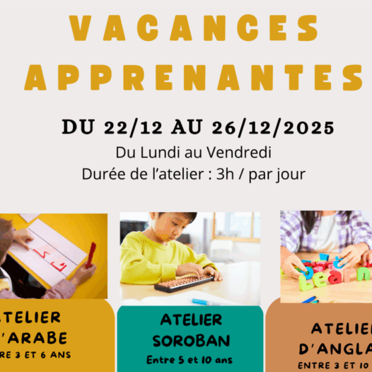 Vacances apprenantes du 22/12 au 26/12